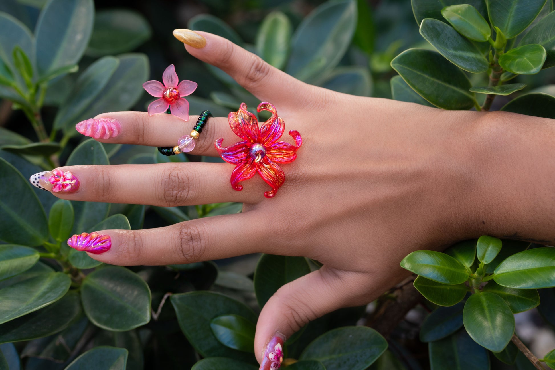 FLOR DE LUCHA RED / PINK RING