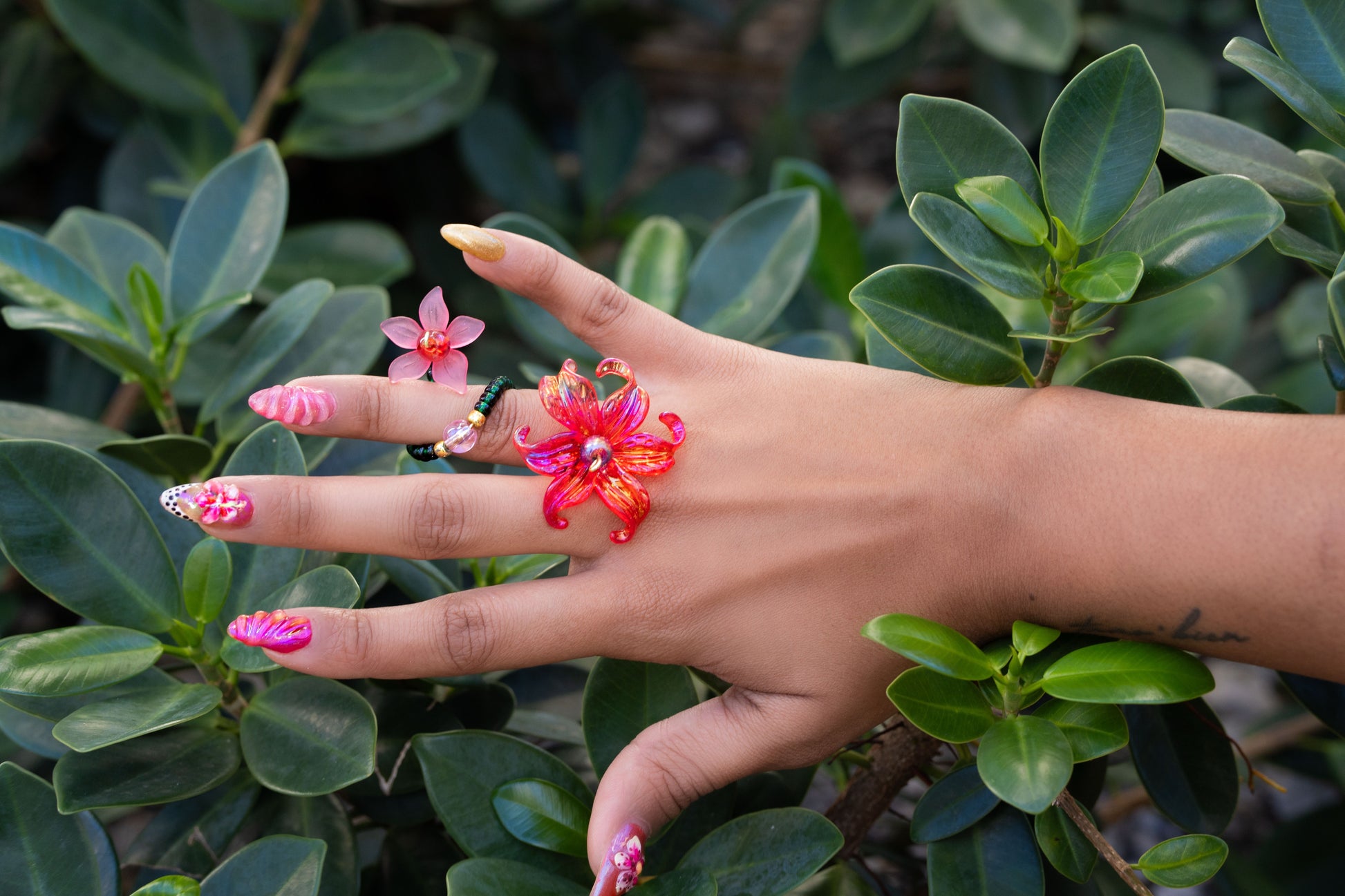 FLOR DE LUCHA RED / PINK RING