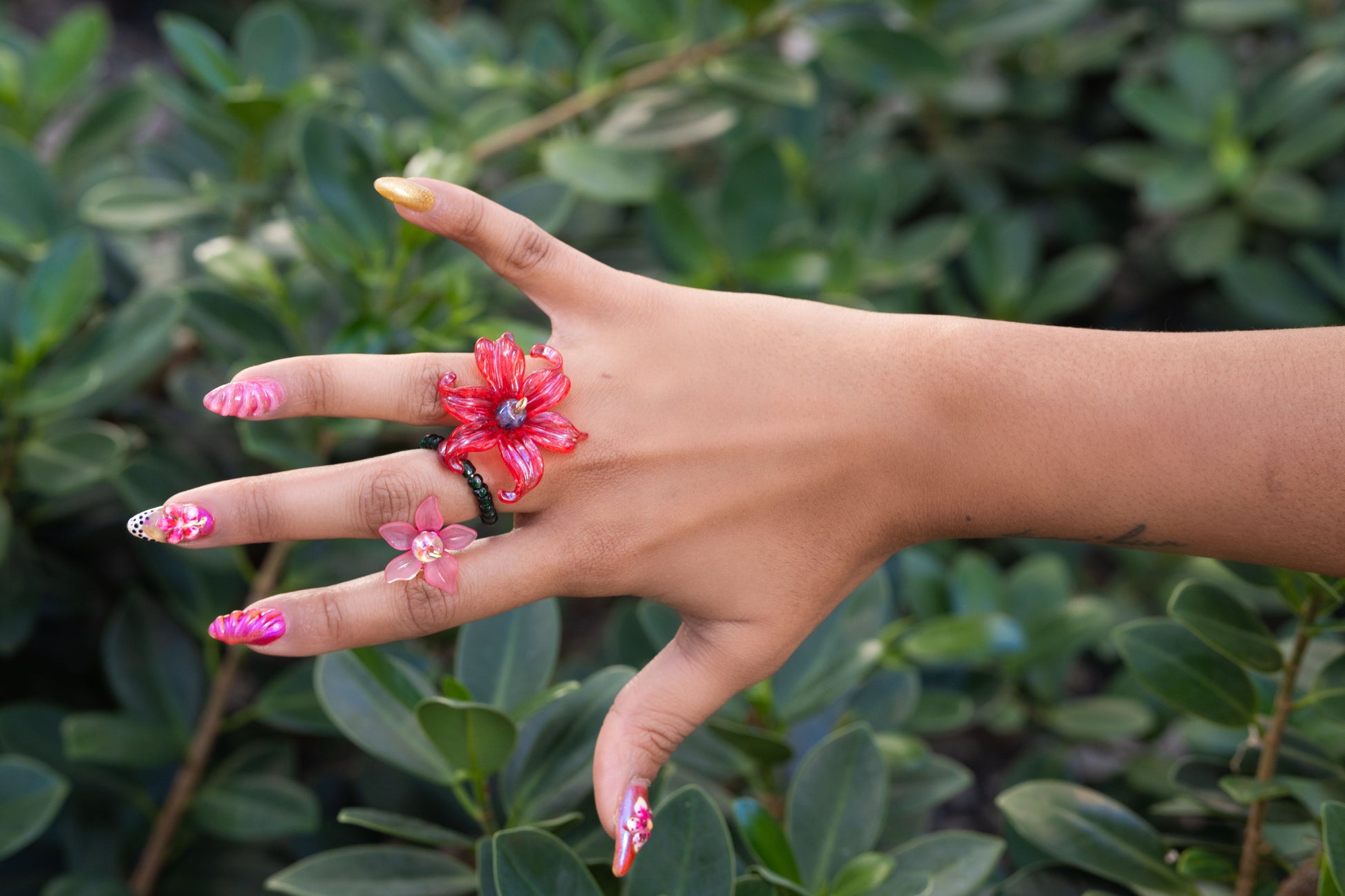 FLOR DE LUCHA RED / PINK RING