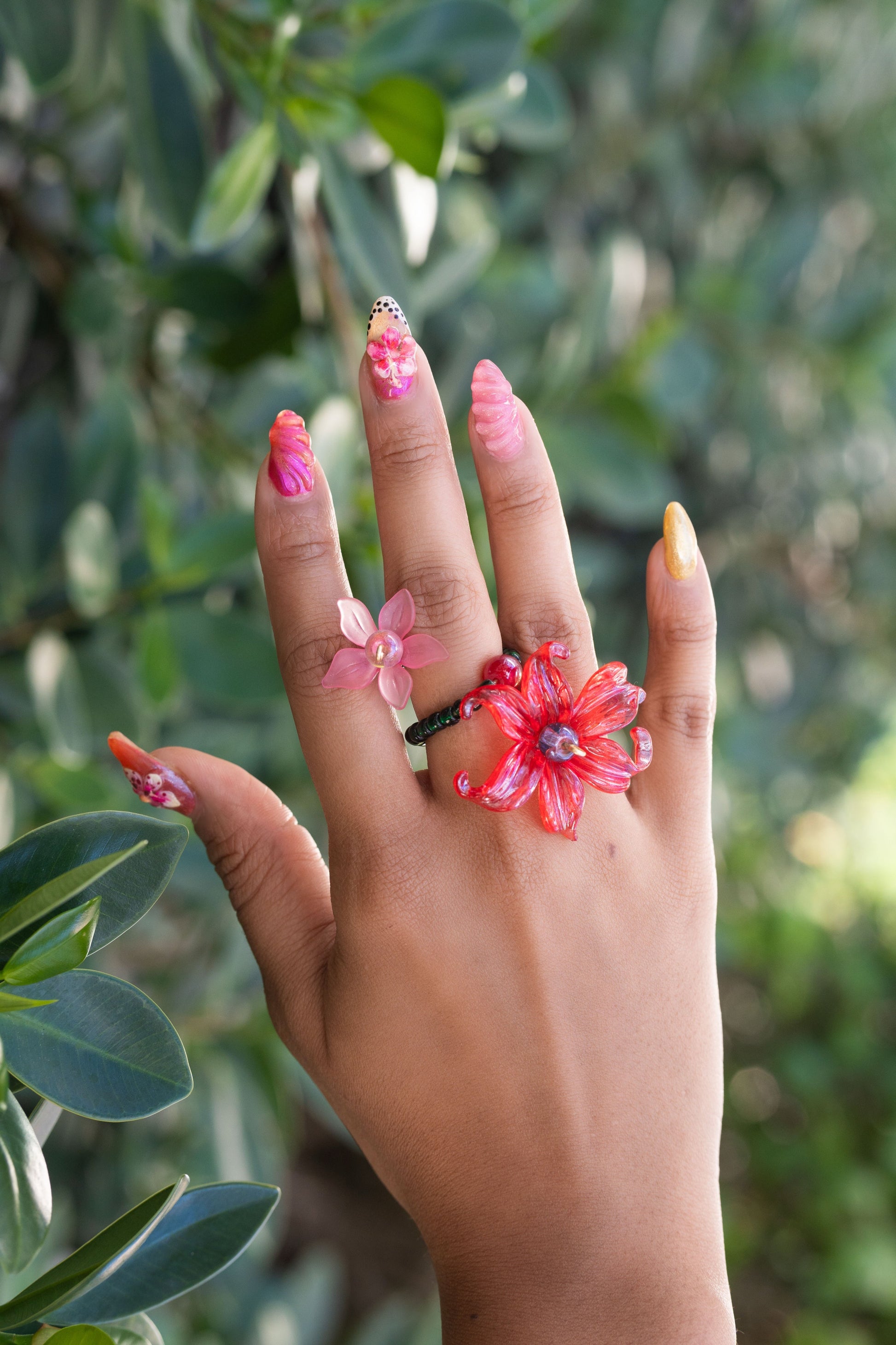 FLOR DE LUCHA RED / PINK RING